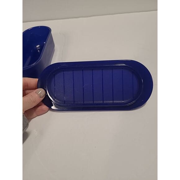 Tupperware Butter Dish & Lid Tokyo Blue Color Made in USA - Picture 9 of 11